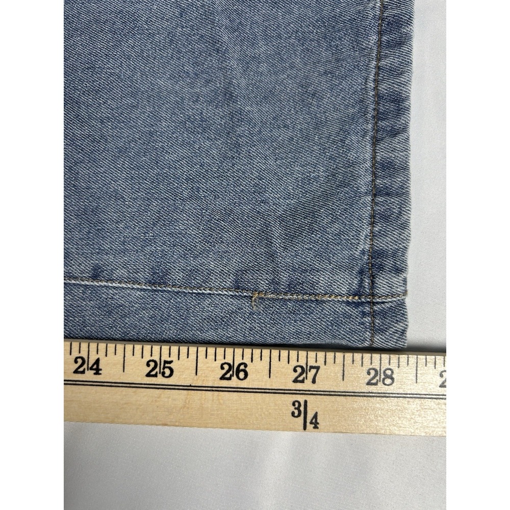 Miou Muse Women Wide Leg Drawstring Jeans Sz L Blue Denim Pull-on Boho Baggy - Picture 9 of 9